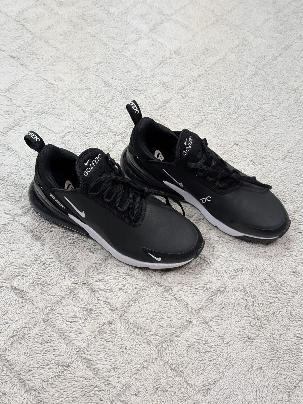 Nike Air Max 270 Black White Golf Sneakers Mens Size 8.5 CK6483-001 NEW - Picture 1 of 7